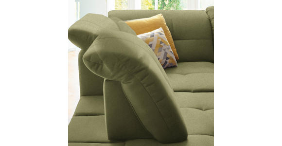 ECKSOFA in Chenille Olivgrün 240/308 cm - Schwarz/Olivgrün, Design, Textil/Metall (240/308cm) - Xora
