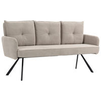 SITZBANK 180/93/67 cm Cord Beige Metall  - Beige/Schwarz, Design, Textil/Metall (180/93/67cm) - Novel