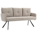 SITZBANK 180/93/67 cm Cord Beige Metall  - Beige/Schwarz, Design, Textil/Metall (180/93/67cm) - Novel