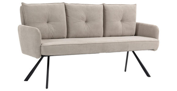 SITZBANK 180/93/67 cm Cord Beige Metall  - Beige/Schwarz, Design, Textil/Metall (180/93/67cm) - Novel