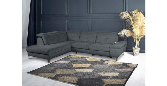 ECKSOFA Dunkelgrau Webstoff  - Dunkelgrau/Schwarz, KONVENTIONELL, Textil/Metall (225/288cm) - Carryhome