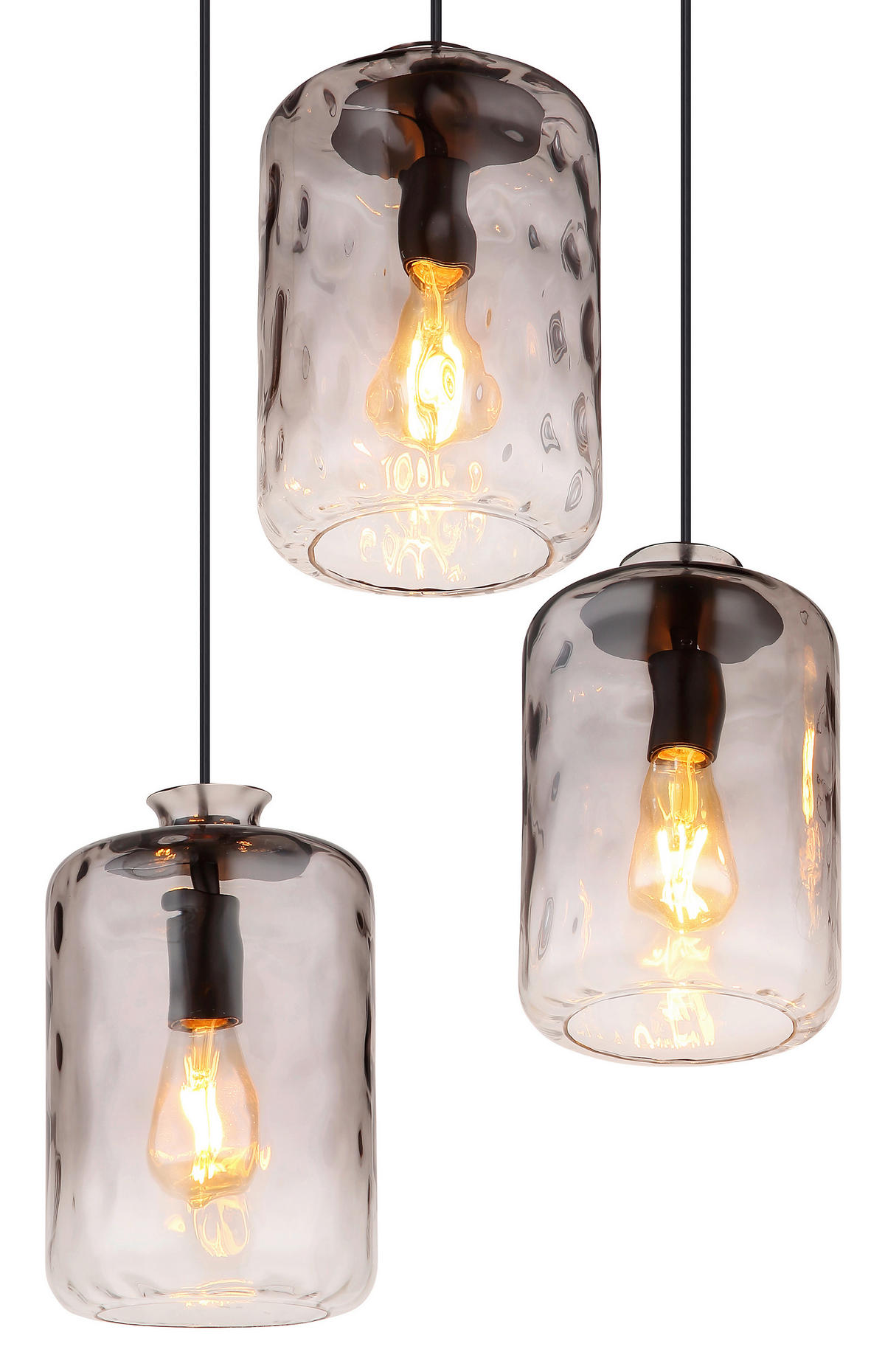 HÄNGELEUCHTE 94,5/39/150 cm    - Klar/Schwarz, Design, Glas/Metall (94,5/39/150cm) - Globo