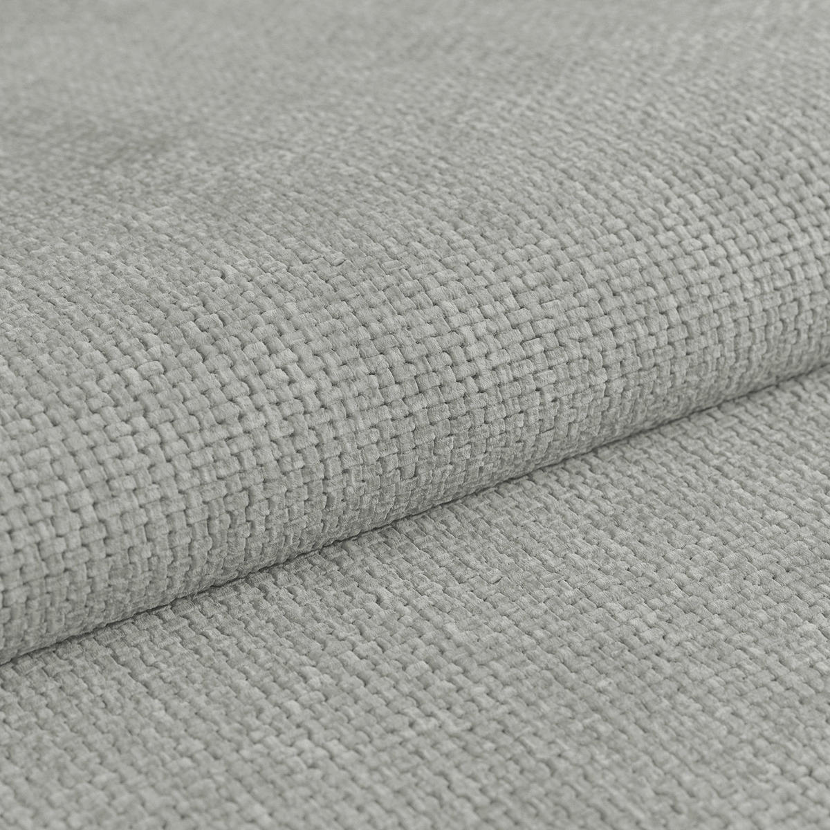 HOCKER Drell Hellgrau  - Hellgrau, MODERN, Textil/Metall (90/44/73cm) - MID.YOU