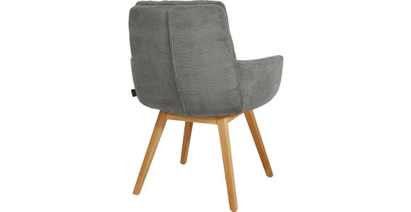 ARMLEHNSTUHL  Stoffauswahl, Typenauswahl, Gestellauswahl Cord  - Eichefarben/Grau, Design, Holz/Textil (63/90/69cm) - Johann Jakob