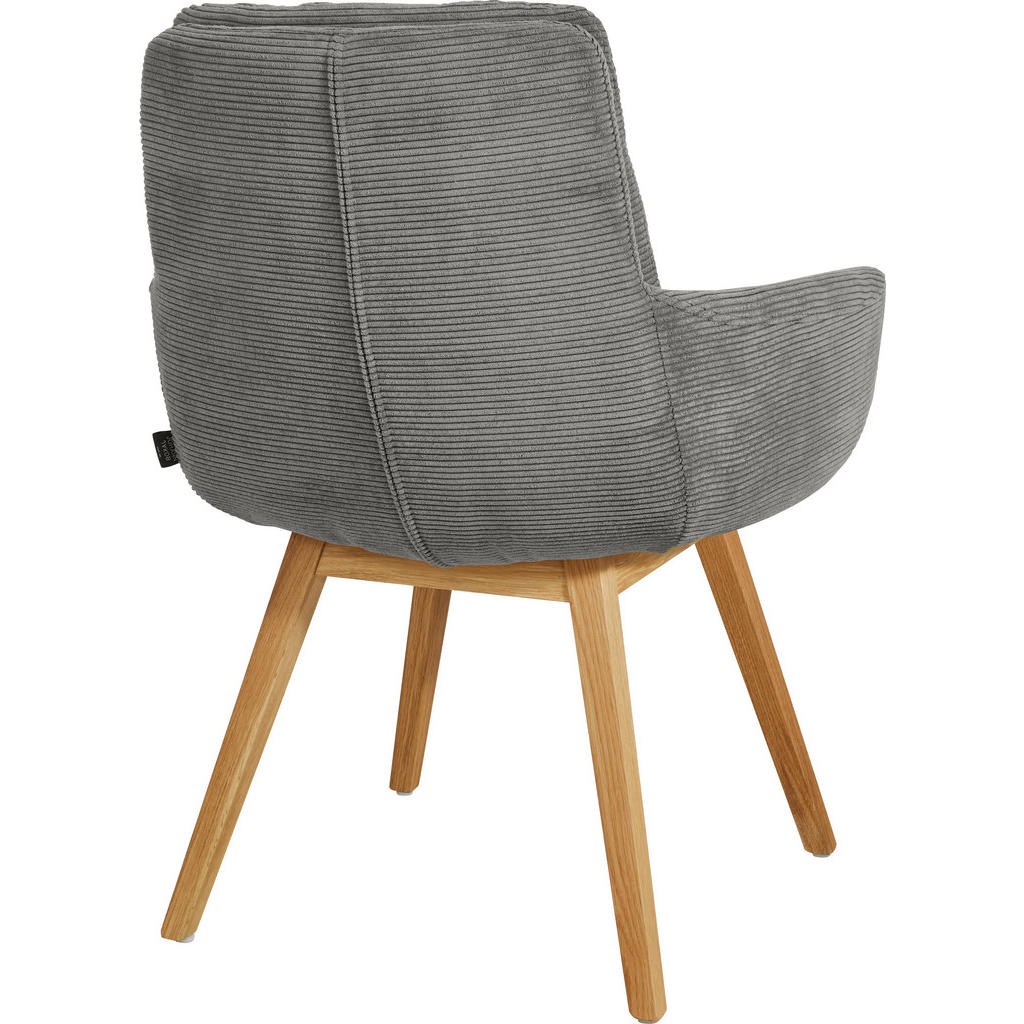 Thumbnail - Johann Jakob Armlehnstuhl, Grau, Eiche, Textil, Eiche, konisch, 63x90x69 cm, Blauer Engel, Goldenes M, Dgm, Oeko-Tex® St...