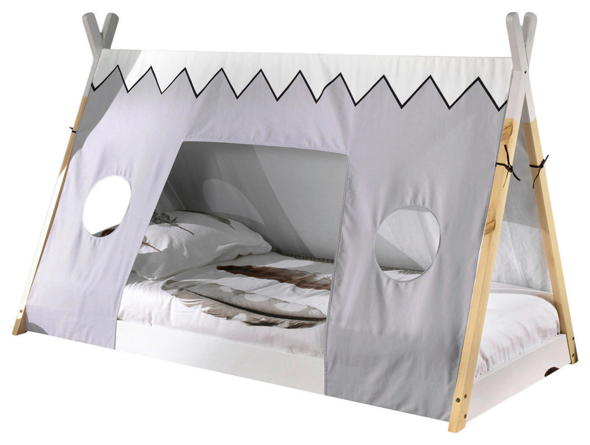 Montessori-Bett Rollrost 90/200 cm  - Naturfarben/Weiß, MODERN, Holz (90/200cm) - MID.YOU