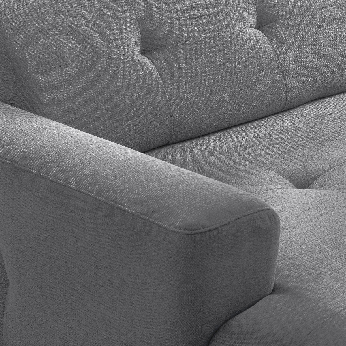 ECKSOFA AUSTIN Grau Flachgewebe Sitztiefenverstellung  - Schwarz/Grau, Design, Kunststoff/Textil (169/286cm) - Livetastic
