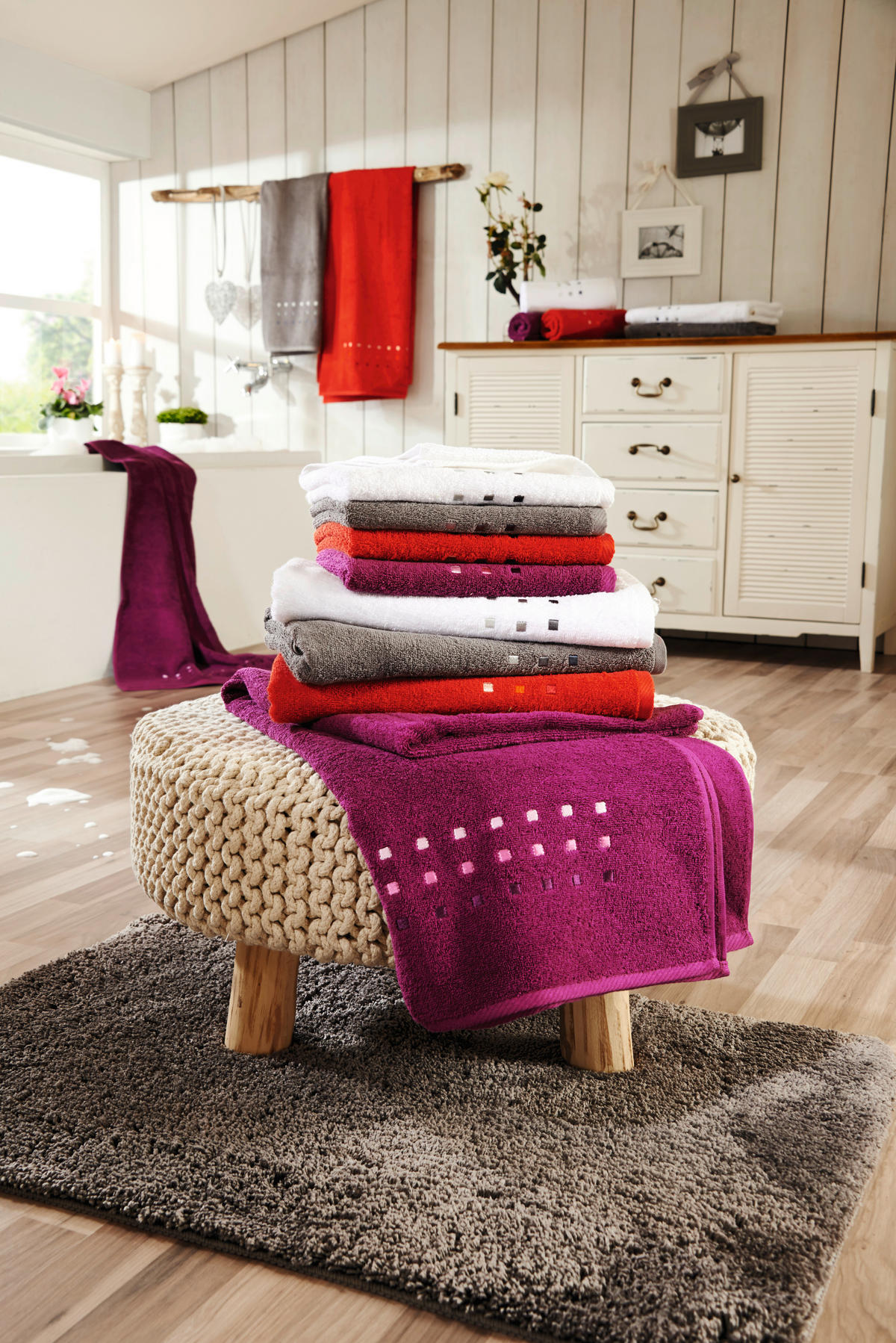 HANDTUCH QUATTRO Beige  - Beige, Konventionell, Textil (50/100cm) - Esposa