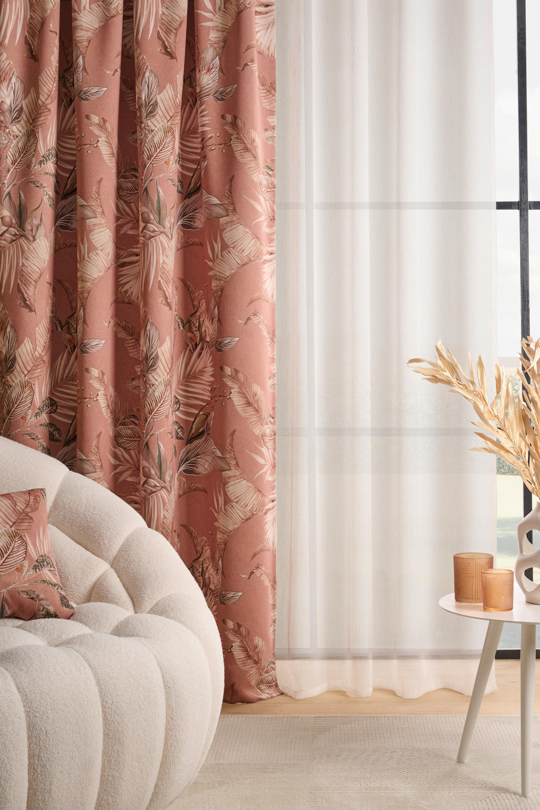VORHANGSTOFF per lfm Verdunkelung  - Multicolor/Altrosa, KONVENTIONELL, Textil (150cm) - Esposa