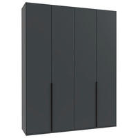 DREHTÜRENSCHRANK in Graphitfarben  - Schwarz/Graphitfarben, Modern, Holzwerkstoff/Metall (180/236/58cm) - MID.YOU
