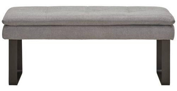 HOCKERBANK 123/53/55 cm Flachgewebe Grau Metall - Schwarz/Grau, Design, Textil/Metall (123/53/55cm) - Novel