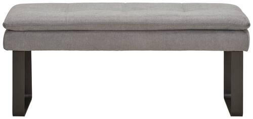 HOCKERBANK 123/53/55 cm Flachgewebe Grau Metall  - Schwarz/Grau, Design, Textil/Metall (123/53/55cm) - Novel