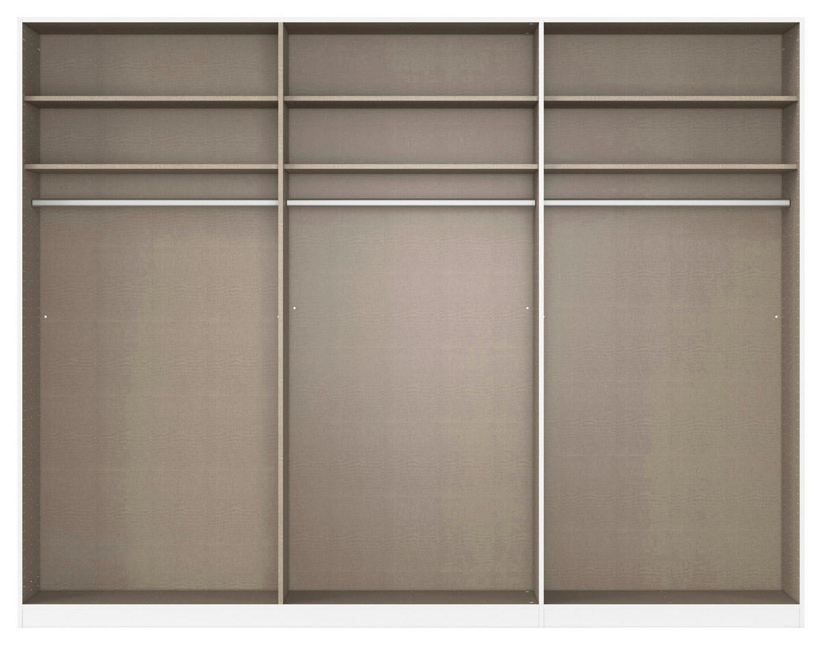 SCHWEBETÜRENSCHRANK 301/223/68 cm 3-türig Weiß, Schwarz  - Schwarz/Weiß, KONVENTIONELL, Glas/Holzwerkstoff (301/223/68cm) - Novel