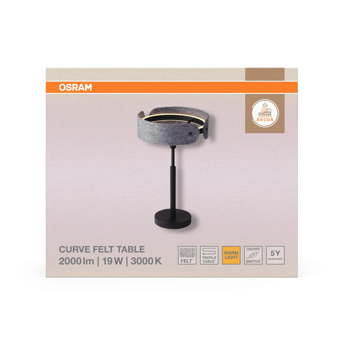 LED-TISCHLEUCHTE 27/43 cm   - Dunkelgrau, Basics, Kunststoff/Textil (27/43cm) - Osram