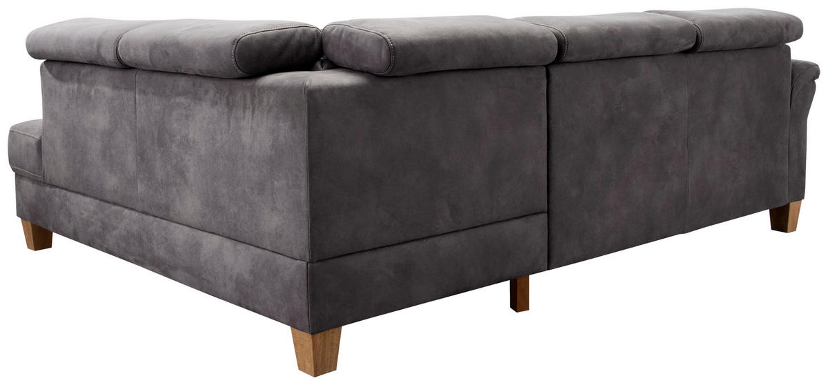 ECKSOFA in Mikrofaser Anthrazit  - Eichefarben/Anthrazit, Konventionell, Holz/Textil (194/245cm) - Sit & More