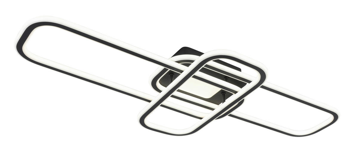 STROPNÍ LED SVÍTIDLO, 103/46/11 cm - bílá/černá, Design, kov/plast (103/46/11cm) - Novel