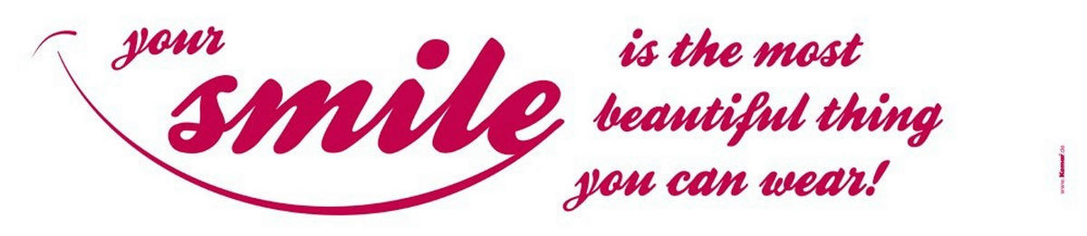 DEKOSTICKER Your Smile  - Klar/Rot, LIFESTYLE, Kunststoff (14/70cm) - Komar