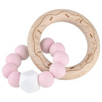 BEISSRING 0 Monat(e)  - Weiss/Rosa, Basics, Holz/Kunststoff (9/7/3cm) - Jimmylee