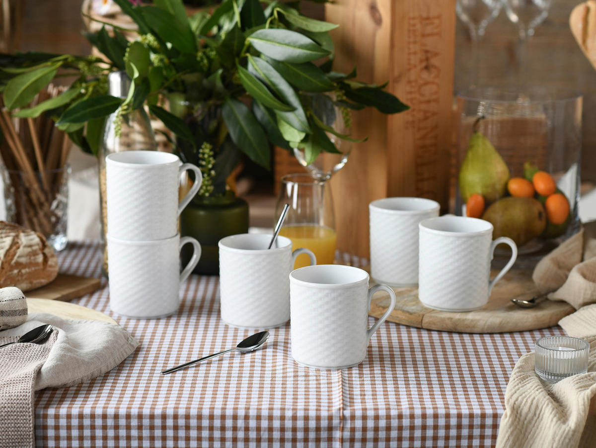 KAFFEEBECHERSET Polo weiss 6-teilig  - Weiss, Basics, Keramik (250ml) - Creatable