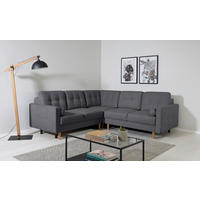 ECKSOFA Dunkelgrau  - Dunkelgrau/Buchefarben, Design, Holz/Textil (242/242cm) - MID.YOU