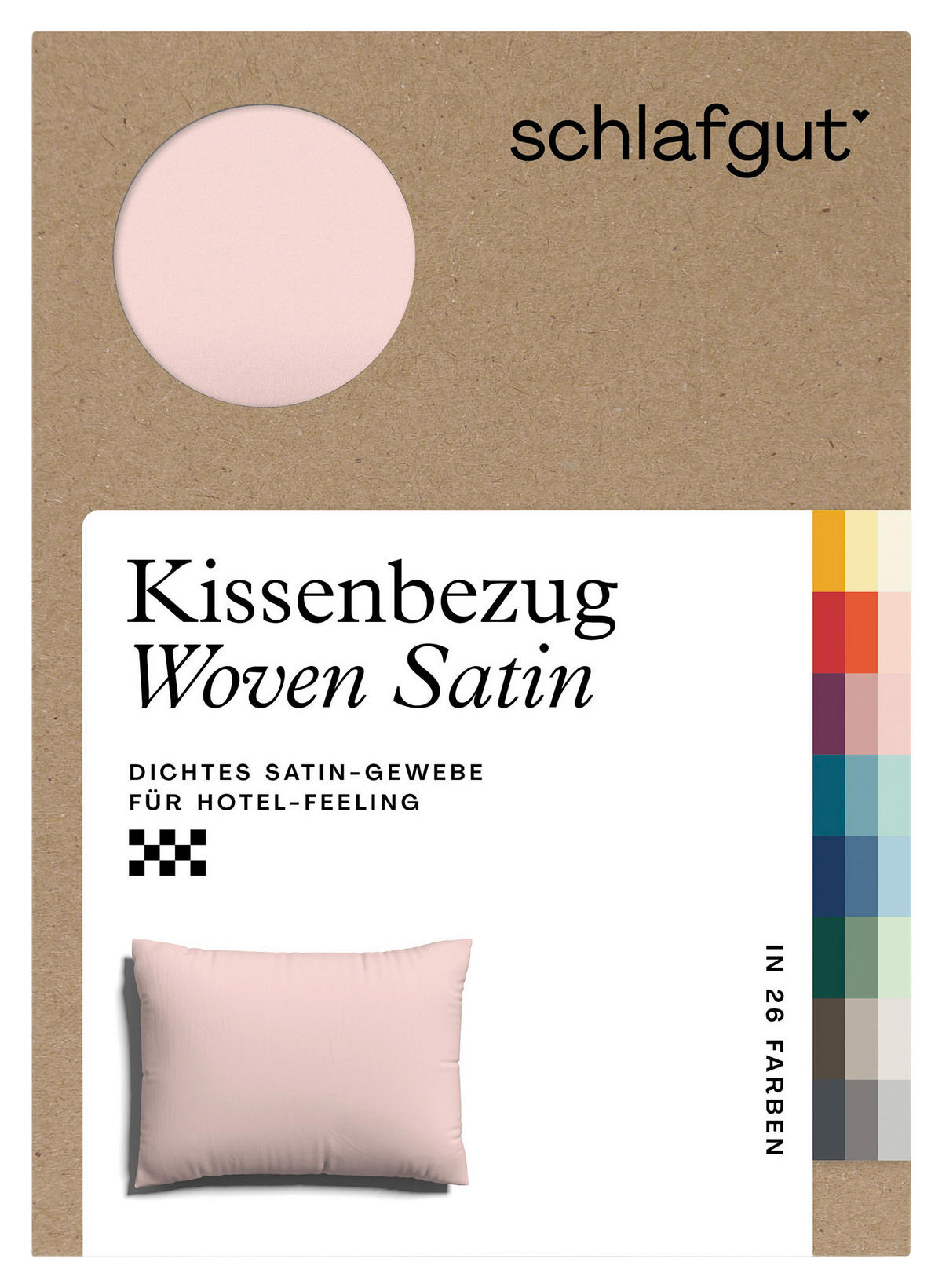 KOPFPOLSTERBEZUG WOVEN SATIN 60/80 cm  - Rosa, Basics, Textil (60/80cm) - Schlafgut