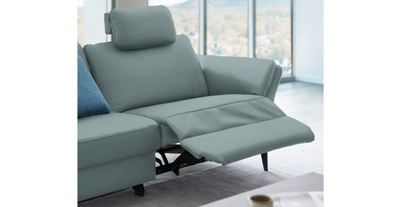 3-SITZER-SOFA Latina in Echtleder Blau   - Blau/Schwarz, Design, Leder/Metall (190/84/99cm) - Dieter Knoll