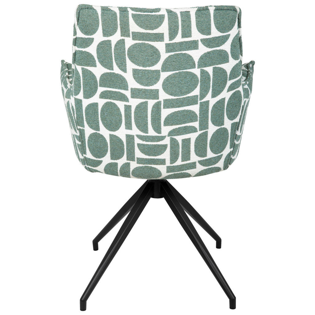 Thumbnail - Novel Armlehnstuhl, Grün, Schwarz, Weiß, Metall, Textil, Drehkreuz, 59x89.5x63 cm, Sitzfläche 360° drehbar, automatische...