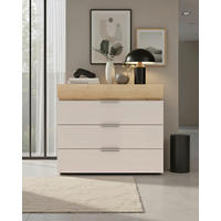 KOMODA, barve hrasta, kašmir  - kašmir/črna, Moderno, kovina/umetna masa (110/94/52cm) - Hom`in