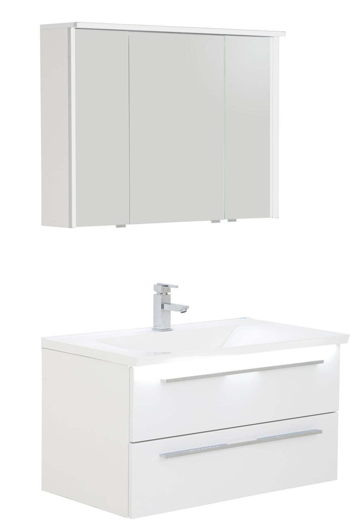 BADEZIMMER  in 90 cm  - Weiß, KONVENTIONELL, Holzwerkstoff/Stein (90cm) - Dieter Knoll