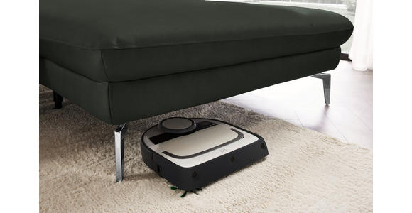 ECKSOFA in Echtleder Dunkelgrün 325/157 cm - Dunkelgrün/Schwarz, Design, Leder/Metall (325/157cm) - Dieter Knoll