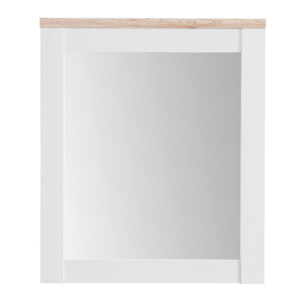 Xora NÁSTĚNNÉ ZRCADLO 76/91/4 cm - bílá,barvy dubu