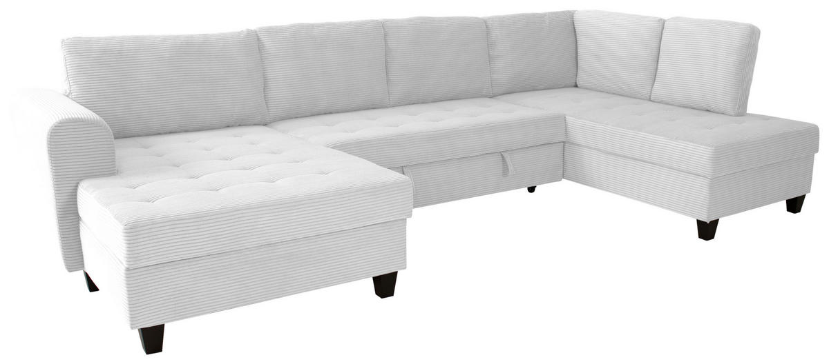 WOHNLANDSCHAFT MORITZ Silberfarben Cord  - Silberfarben, Trend, Textil (155/324/178cm) - P & B