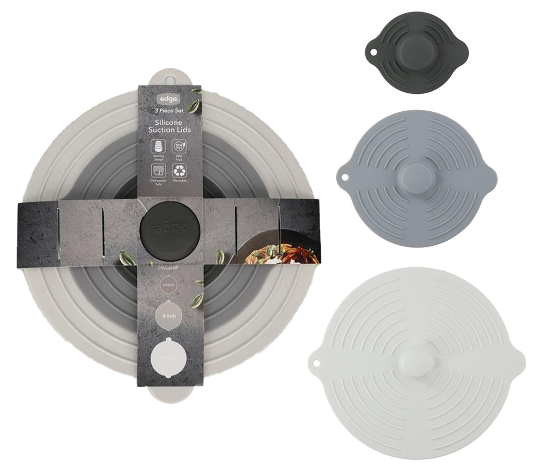 SET SILIKONSKIH POKLOPACA     - bijela/siva, Basics, plastika (28,0/0,20/31,5cm) - Alpina 6287