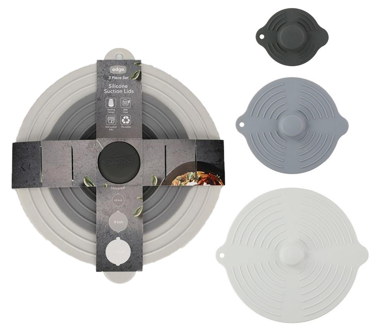 SET SILIKONSKIH POKLOPACA     - bijela/siva, Basics, plastika (28,0/0,20/31,5cm) - Alpina 6287