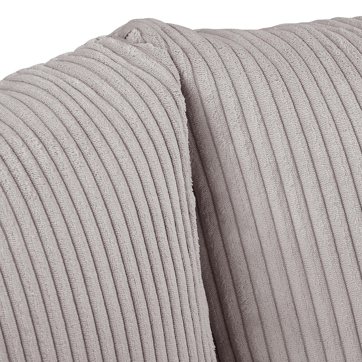 ECKSOFA Ariella Grau Cord  - Naturfarben/Grau, Design, Holz/Textil (231/161cm) - Livetastic