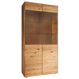 VITRINE  in massiv Wildeiche Wildeiche  - Wildeiche, KONVENTIONELL, Glas/Holz (100/200/40cm) - Linea Natura