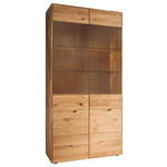 VITRINE  in massiv Wildeiche Wildeiche  - Wildeiche, KONVENTIONELL, Glas/Holz (100/200/40cm) - Linea Natura