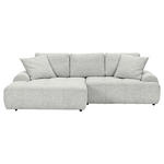 Ecksofa mit Funktion Creme Flachgewebe Zierkissen, Rückenkissen, Bettkasten, Schlaffunktion, Rücken echt, Liegefläche im Originalstoff  - Creme/Schwarz, KONVENTIONELL, Kunststoff/Textil (190/277cm) - Carryhome