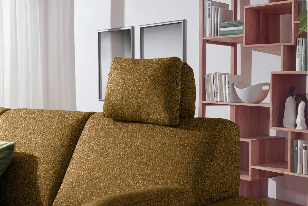 WOHNLANDSCHAFT  in Mikrovelours Senfgelb  - Anthrazit/Senfgelb, KONVENTIONELL, Textil (237/323/158cm) - Sedda