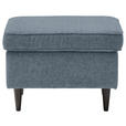 HOCKER Mikrovelours Blau  - Blau/Schwarz, Basics, Holz/Textil (63/43/42cm) - Carryhome