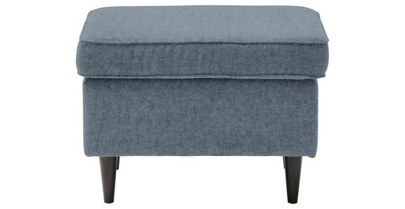 HOCKER Mikrovelours Blau  - Blau/Schwarz, Basics, Holz/Textil (63/43/42cm) - Carryhome