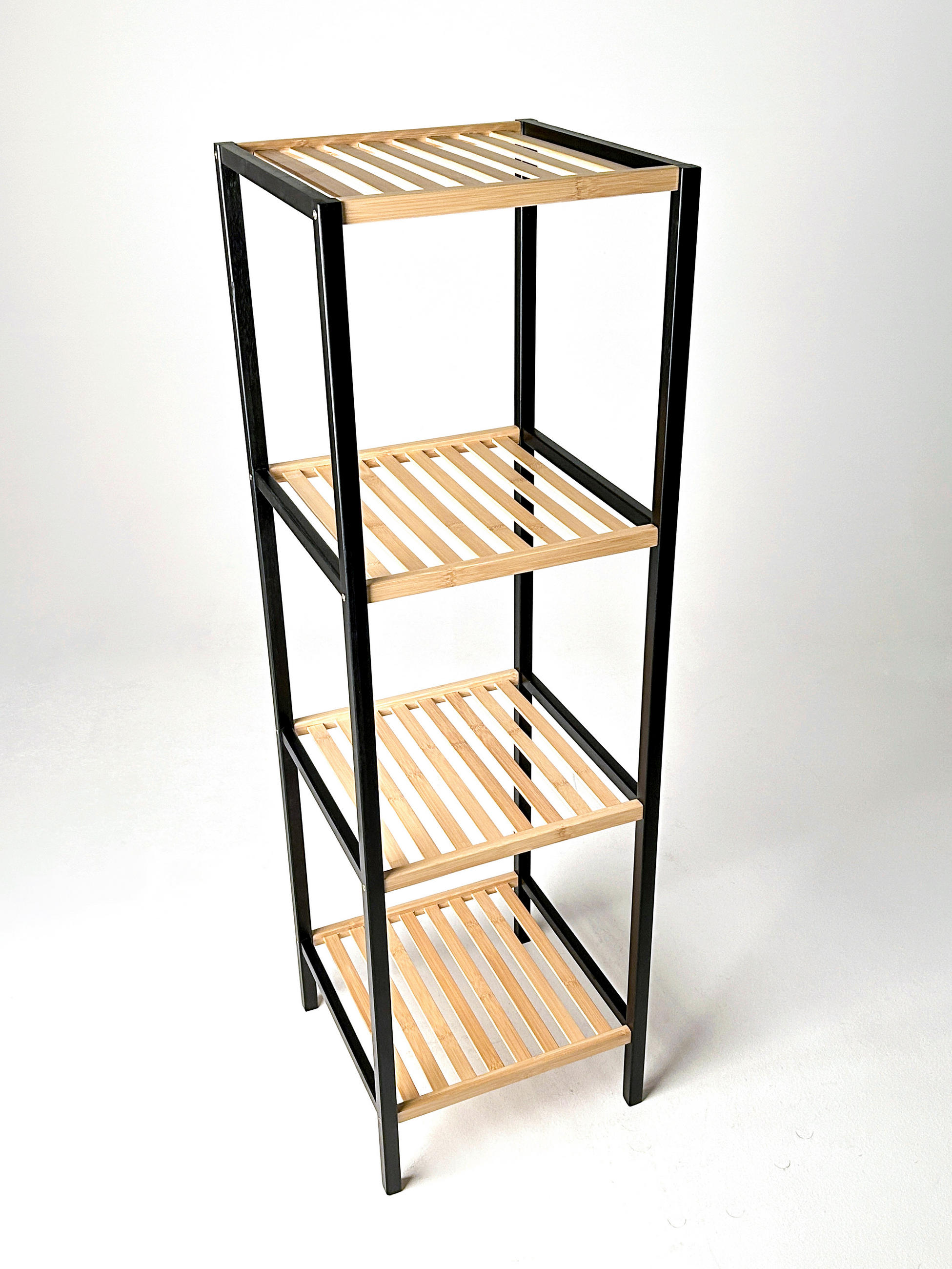 REGAL Bambus Hartholz Naturfarben, Schwarz  - Schwarz/Naturfarben, Design, Holz (35/115/35cm)