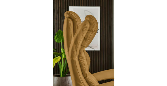 RELAXSESSEL in Leder Currygelb  - Currygelb/Edelstahlfarben, Design, Leder/Metall (76/119/86cm) - Dieter Knoll