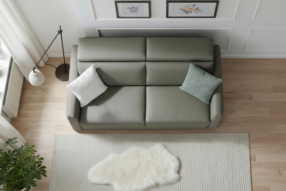 SCHLAFSOFA  mit Bettkasten erhältlich, Bettfunktion erhältlich, Rücken echt, Armteil links, Armteil rechts Flachgewebe Khaki  - Khaki/Schwarz, Design, Holz/Textil (184/85/97cm) - Novel