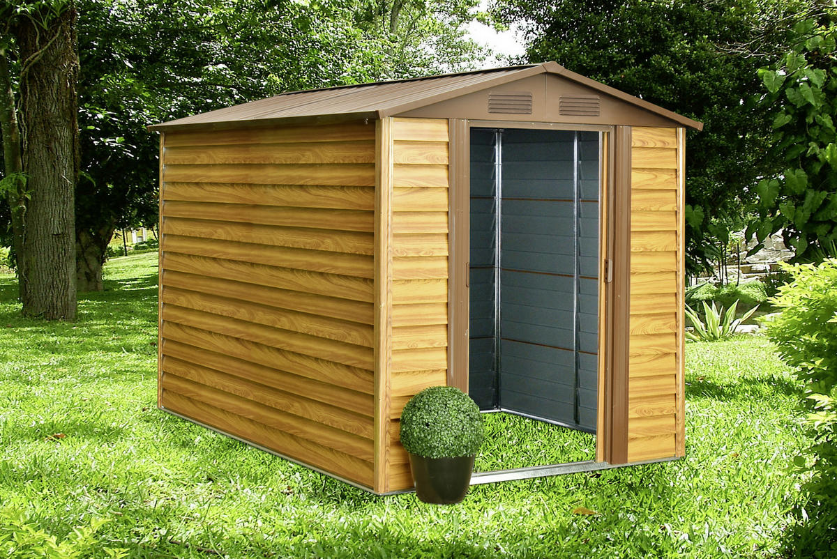 GERÄTEHAUS 236/209/195 cm  - Hellbraun, Basics, Metall (236/209/195cm)