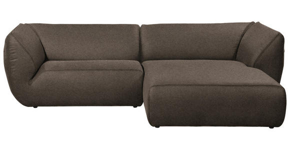 ECKSOFA in Lederlook Graubraun  - Graubraun/Schwarz, KONVENTIONELL, Kunststoff/Textil (278/175cm) - Carryhome