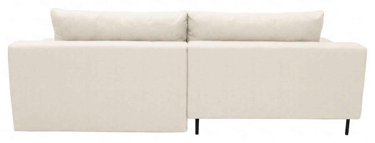 ECKSOFA Perlmutt Struktur Rückenkissen, Bettkasten, Schlaffunktion, Rücken echt, Armteilverstellung, Liegefläche im Originalstoff  - Beige/Perlmutt, MODERN, Textil/Metall (181/263cm) - Carryhome