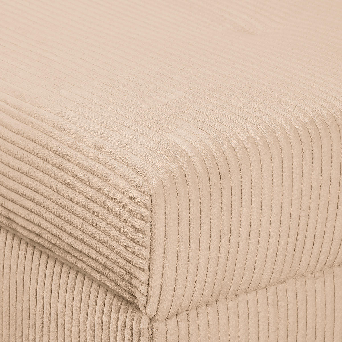 ECKSOFA Ariella in Cord Creme  231/161 cm  - Creme/Naturfarben, Design, Holz/Textil (231/161cm) - Livetastic