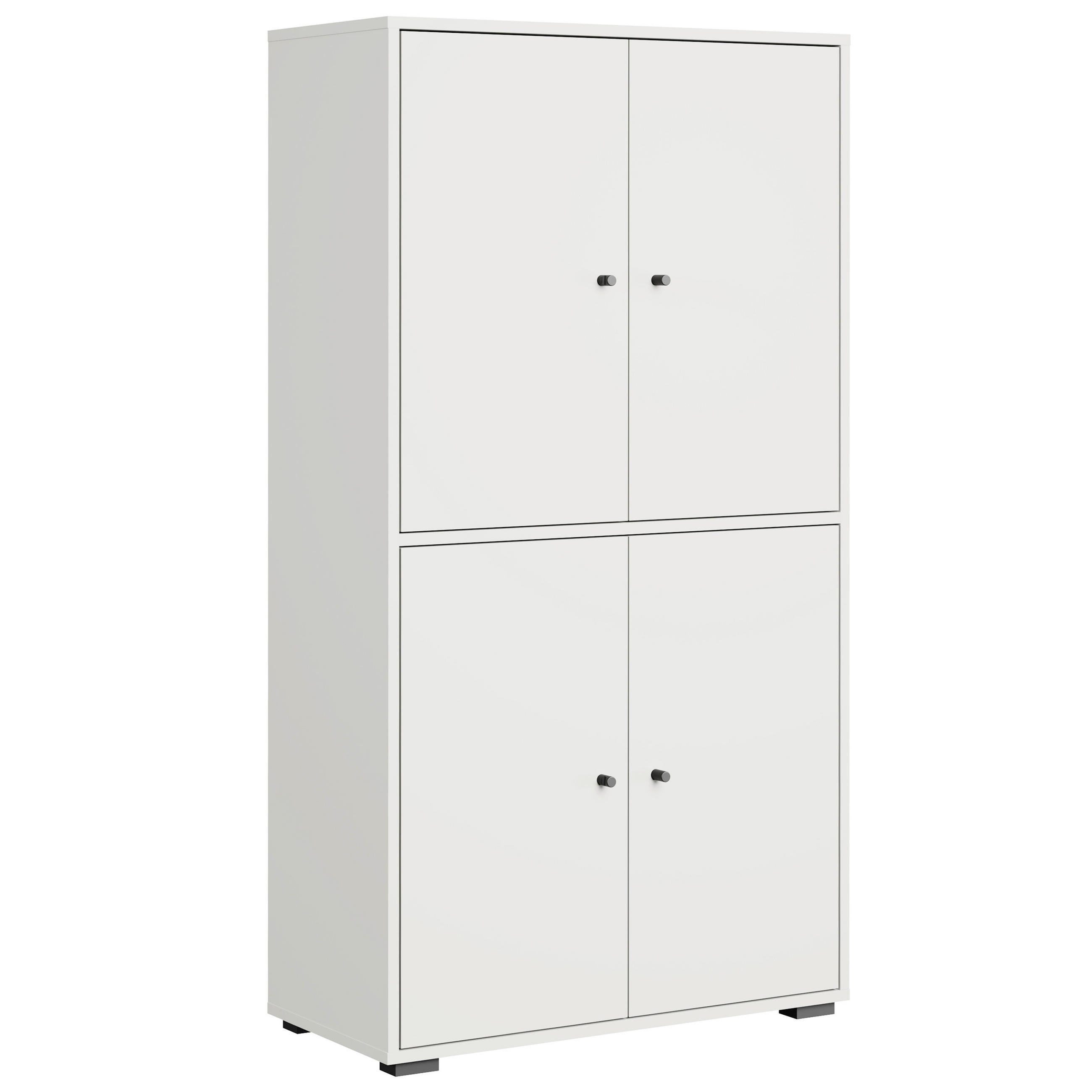 SKOSKÅP  i 70/131/33 cm  - vit/svart, Basics, metall/trämaterial (70/131/33cm) - P & B