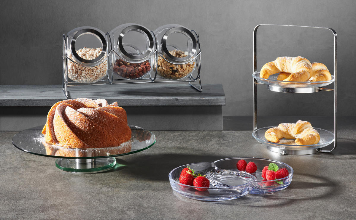TORTENPLATTE 33 cm  - Klar, Design, Glas (33cm) - Leonardo